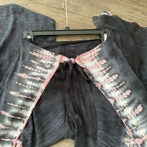 Womens beach pants. Coverup tie dye wrap pants.